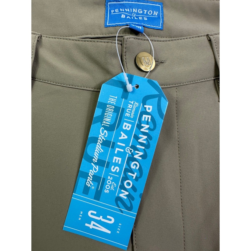 Pennington & Bailes Original Stadium Pants Men 34 Khaki Tan Performance Trousers